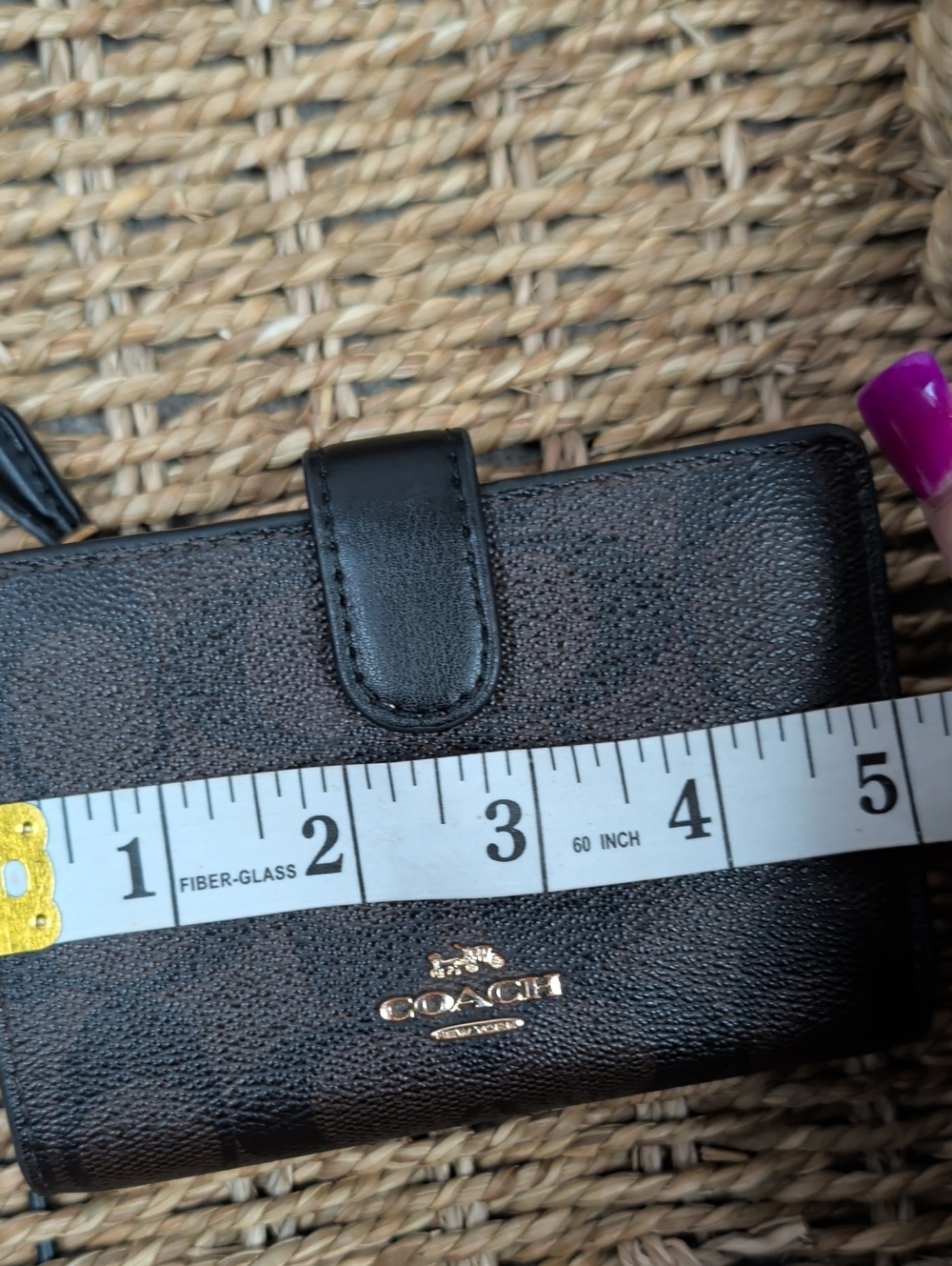 Coach Women's Brown/Black Signature Small Wallet - Picture 7 of 8